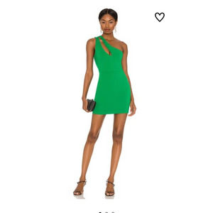NWT Superdown Revolve Sz M Kelly Green Nava Asymmetrical Mini Bodycon Dress